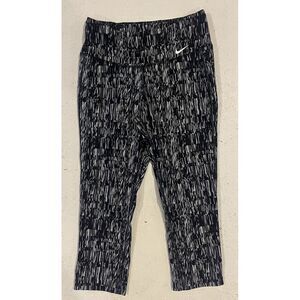 Nike Women Power Poly Screen Printed‎ Capri Crop Pants Size XS 802905-012